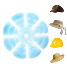 (Blue) Summer Reusable Hard Hat Cooling Head Liner Cooling Helmet Pad Head And Scalp Ice Caps Liner