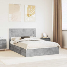vidaXL Storage Bed Concrete Grey 150 x 200 cm Engineered Wood