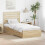 VidaXL vidaXL Bed Frame Sonoma Oak and Silver 75 x 190 cm Engineered Wood 1