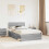 VidaXL vidaXL Bed Frame Grey Sonoma 135 x 190 cm Solid Pine Wood 1