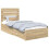VidaXL vidaXL Bed Frame Sonoma Oak and Silver 75 x 190 cm Engineered Wood 3