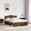 VidaXL vidaXL Bed Frame Smoked Oak 140 x 200 cm Solid Pine Wood 2