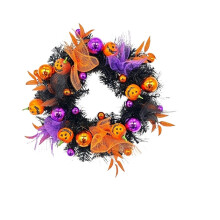 Ball Wreath 50cm Farmhouse Indoor Table Artificial Garland Decor Pumpkin Ball Halloween Door Wreath