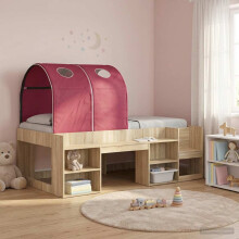 vidaXL Bed Tunnel 2 pcs Red 211 x 52.5 x 2 cm Polyester