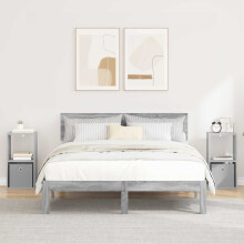 vidaXL Bedside Table with Drawer 2 pcs Grey Sonoma 30.5 x 27 x 59.5 cm