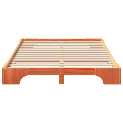 VidaXL vidaXL Bed Frame Brown 140 x 210 cm Solid Pine Wood 1