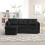 (Black, Corduroy) Pull-Out Bed Sofa with Storage Chaise 4