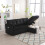 (Black, Corduroy) Pull-Out Bed Sofa with Storage Chaise 11