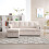 (Beige, Corduroy) GOMYWAY L-Shaped Sleeper Sofa, Beige 7