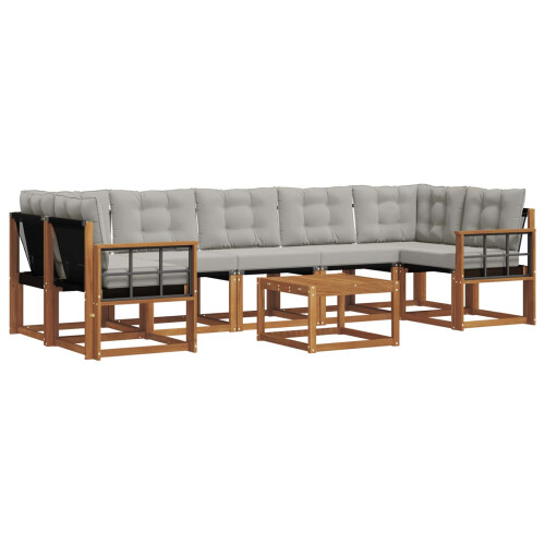 VidaXL vidaXL Outdoor-Sofagarnitur 8 stk. Natürlich und Hellgrau 1