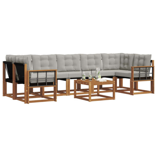 VidaXL vidaXL Outdoor-Sofagarnitur 8 stk. Natürlich und Hellgrau 2