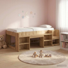 vidaXL Kids'Bed Frame with Storage Artisan Oak 90 x 190 cm