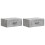 VidaXL vidaXL Wall-Mounted Bedside Cabinet with Drawer 2 pcs Concrete Grey 1
