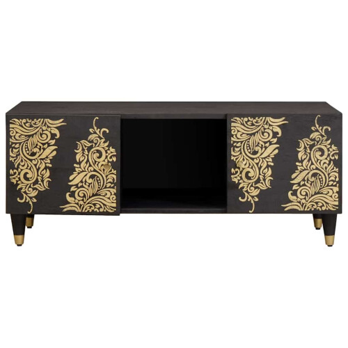 VidaXL vidaXL Coffee Table Black 100 x 54 x 40 cm Solid Mango Wood 2
