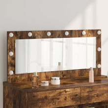 vidaXL Vanity Mirror Rectangular Smoked Oak 100 x 45 x 18 cm
