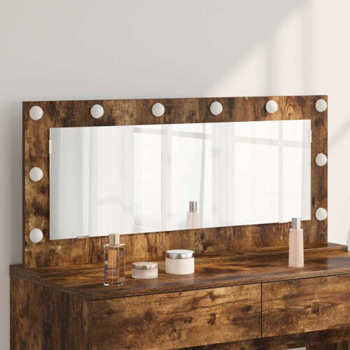 VidaXL vidaXL Vanity Mirror Rectangular Smoked Oak 100 x 45 x 18 cm