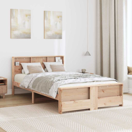 VidaXL vidaXL Bed Frame with Headboard Brown 140 x 190 cm Engineered Wood 2
