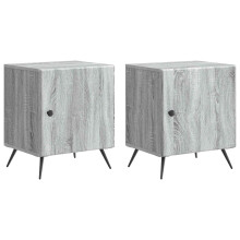 vidaXL Bedside Cabinet 2 pcs Grey Sonoma 43 x 34.5 x 50 cm
