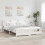 VidaXL vidaXL Bed Frame with Headboard White 200 x 200 cm Engineered Wood 1