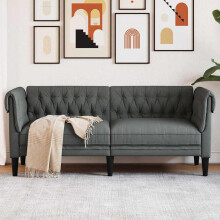 vidaXL Sofa Dark Grey 182.5 x 74.5 x 74.5 cm Polyester