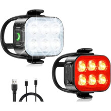 Φως ποδηλάτου LED - Επαναφορτιζόμενο USB, Αδιάβροχο IP65 - Εμπρός και πίσω