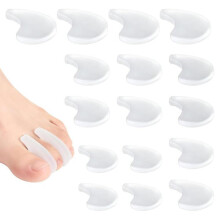 Set med 16 gel-mellanseparatorer, tåseparatorer, silikon-mellanseparatorer, för korrigering av hallux valvium