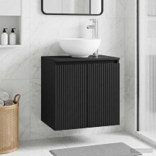 vidaXL Wall-Mounted Sink Vanity Black 49.5 x 41 x 64.5 cm