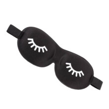 Schlafmaske, Satin, 3D-Wimpern, 21 cm, schwarz.