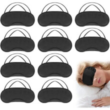 10 Schlafmasken, leichte, atmungsaktive Nachtmasken mit Augenschutz zum Schlafen, mit 2 elastischen Bändern, für Schule, Zuhause,