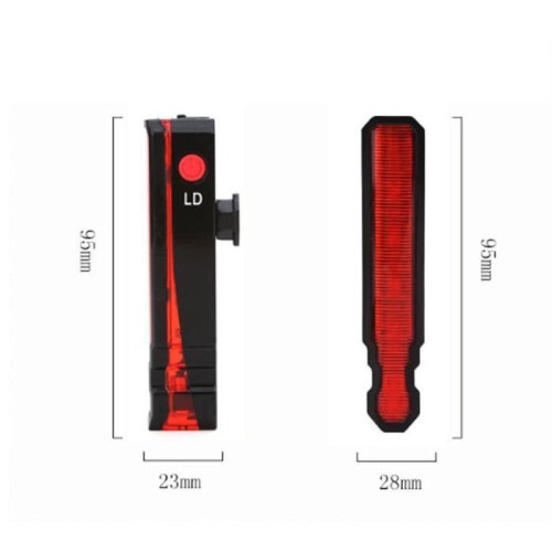 TEMPSA Πίσω Φως Ποδηλάτου - 5 LED και 4 Laser - Αδιάβροχο - Επαναφορτιζόμενο μ 1