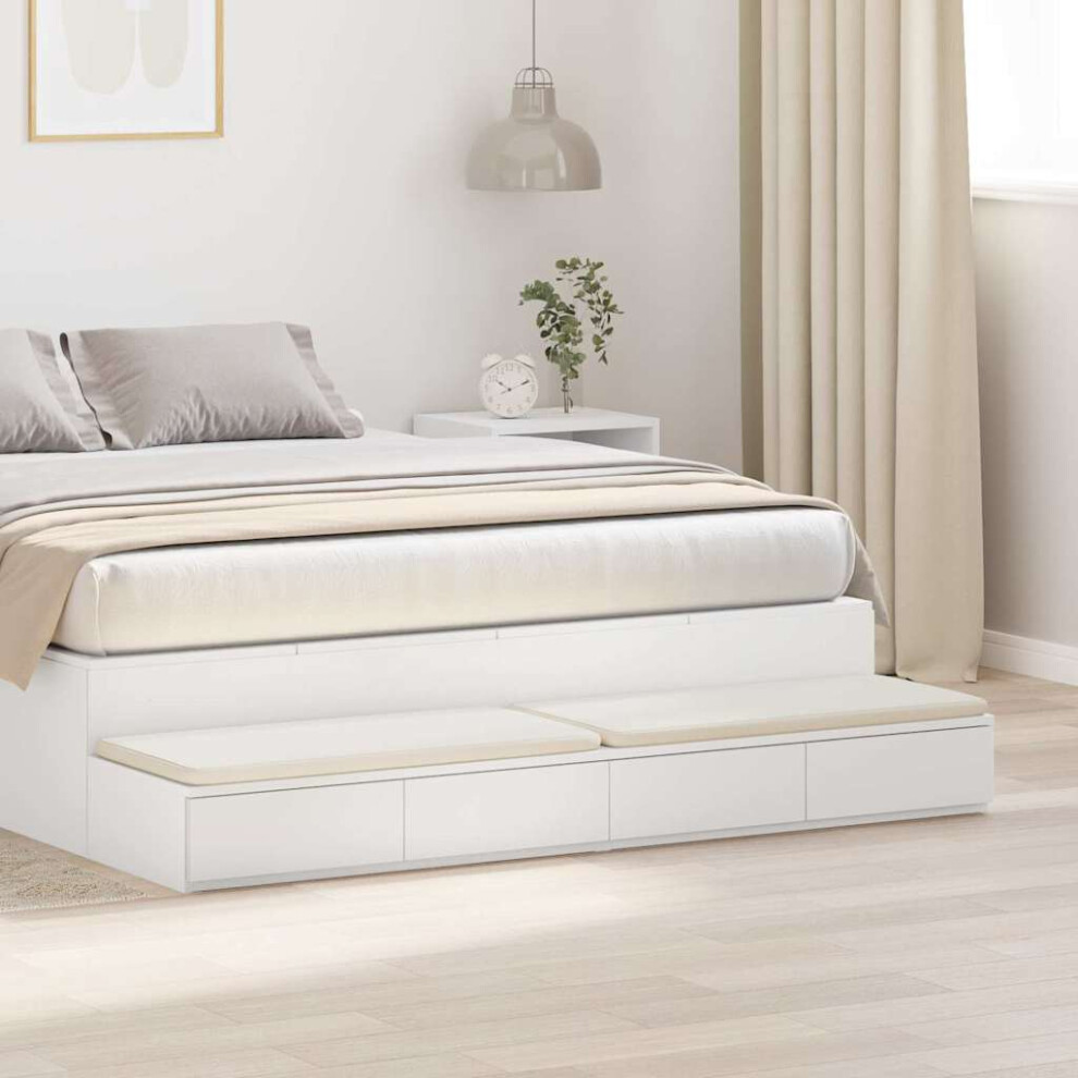 Vidaxl Bed Drawers White 135 X 36.5 X 16.5 Cm Engineered Wood