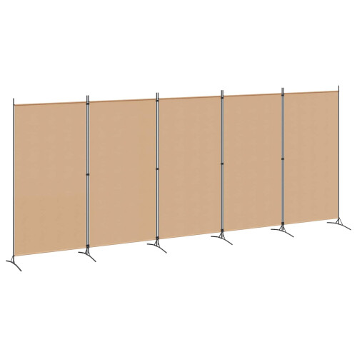 VidaXL vidaXL 5-Panel Room Divider Beige 433 x 180 cm Fabric 1