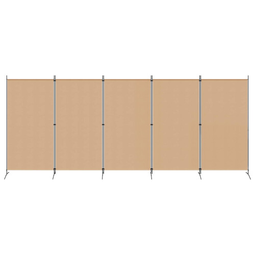 VidaXL vidaXL 5-Panel Room Divider Beige 433 x 180 cm Fabric 2
