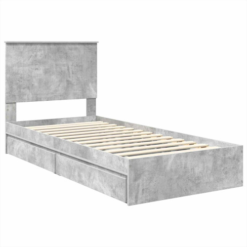 VidaXL vidaXL Storage Bed Concrete Grey 90 x 190 cm Engineered Wood 2