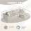 (Beige, Corduroy) Cloud-Like 3-Seat Modular Sofa with Chaise 1