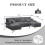 (Gray, Chenille) GOMYWAY U-Shaped Sectional Sofa Set 5