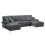 (Gray, Chenille) GOMYWAY U-Shaped Sectional Sofa Set 9