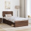 VidaXL vidaXL Bed Frame with Headboard Brown Oak 100 x 200 cm Solid Pine Wood 3