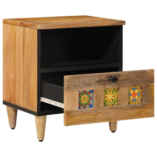 VidaXL vidaXL Bedside Cabinet 2 pcs Natural 40 x 33 x 46 cm Solid Mango Wood 2