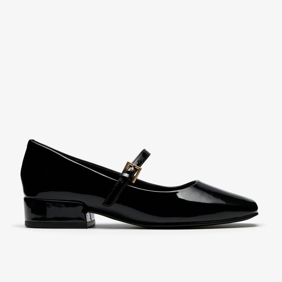 Clarks (Standard, 6.5 (Adults')) Seren30 Buckle Black Pat