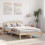 VidaXL vidaXL Bed Frame with Headboard Natural 120 x 200 cm Solid Pine Wood 2