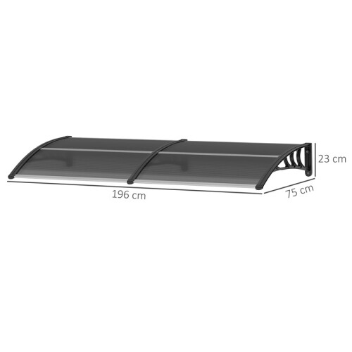 Black Door Canopy Awning 196x75cm 2
