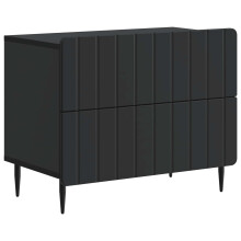 vidaXL Bedside Cabinet Black 62 x 34.5 x 49.5 cm Engineered Wood
