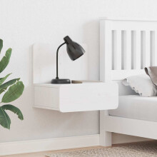 vidaXL Bedside Table White 44 x 32.5 x 40 cm Solid pine wood