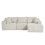 (Beige, Corduroy) Cloud-Like 3-Seat Modular Sofa with Chaise 4