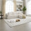 (Beige, Corduroy) Cloud-Like 3-Seat Modular Sofa with Chaise 5
