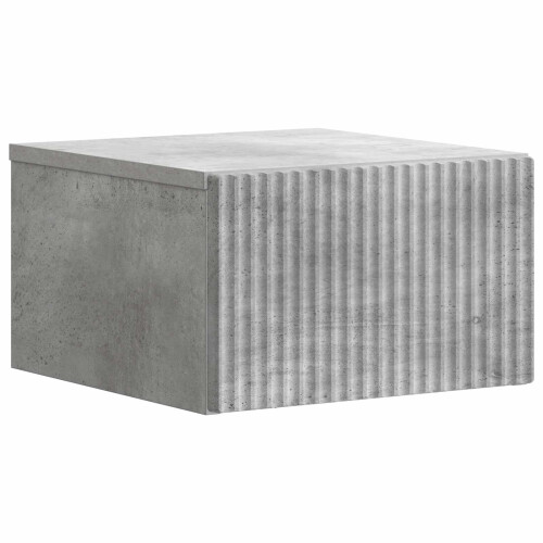 VidaXL vidaXL Wall-Mounted Bedside Cabinet with Drawer 2 pcs Concrete Grey 1