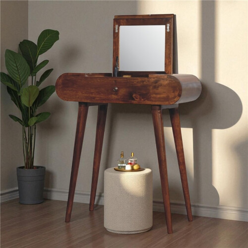 Chestnut Fold Vanity, 4-Drawer, Mirror, 35*70*79cm