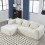 (Beige, Chenille) GOMYWAY Oversized Cloud Sofa, L-Shaped 1