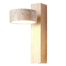 Wall Lamp Rotable LED Wood Stone Lights for Bedside Apartment Corridor Wall Lights